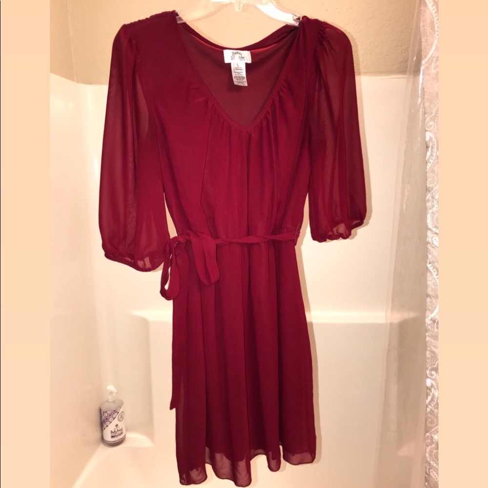 Crimson chiffon dress